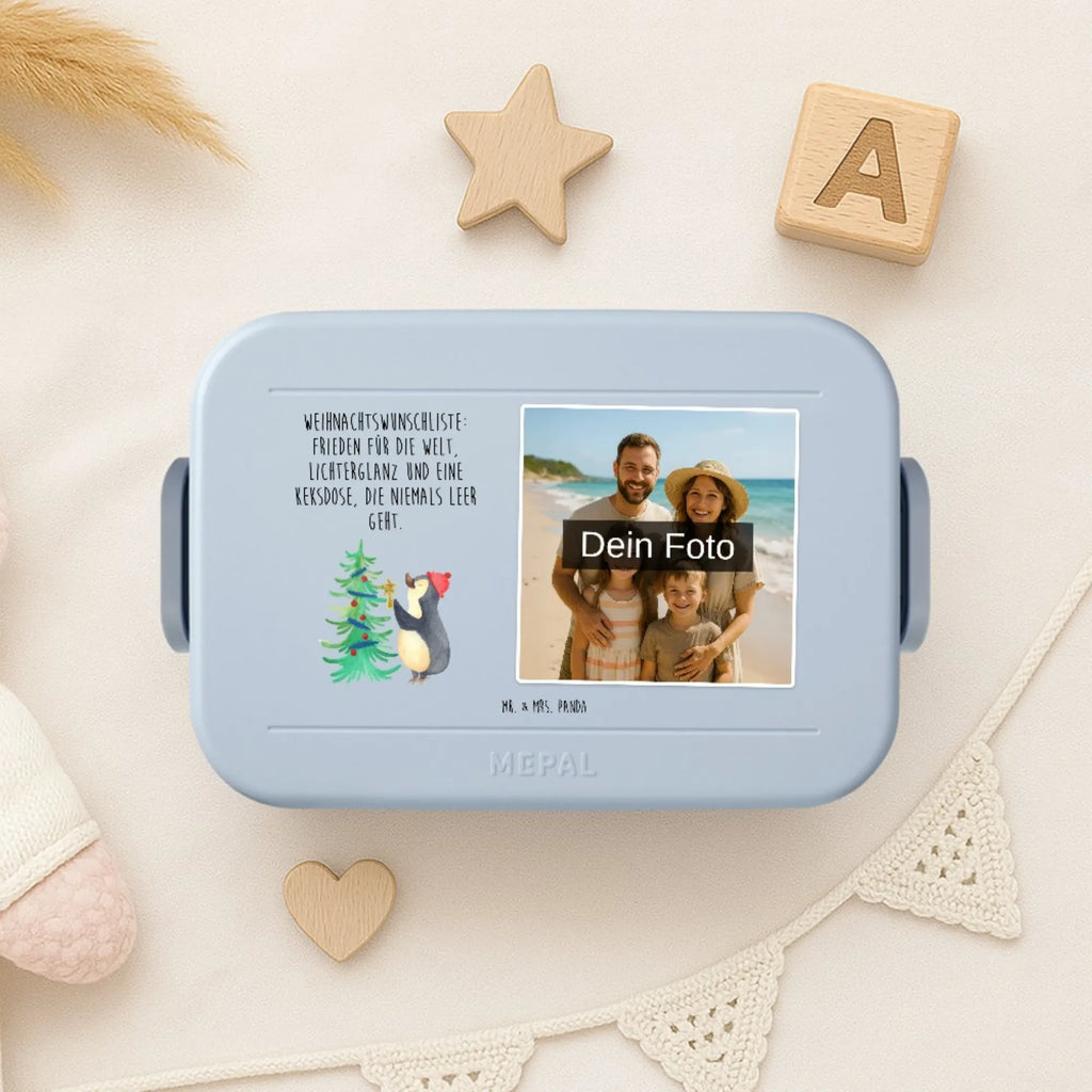 MEPAL Foto Bentobox Pinguin Weihnachtsbaum Foto Bentobox, Foto Brotdose, Foto Lunchbox, Winter, Weihnachten, Weihnachtsdeko, Nikolaus, Advent, Heiligabend, Wintermotiv, Pinguin