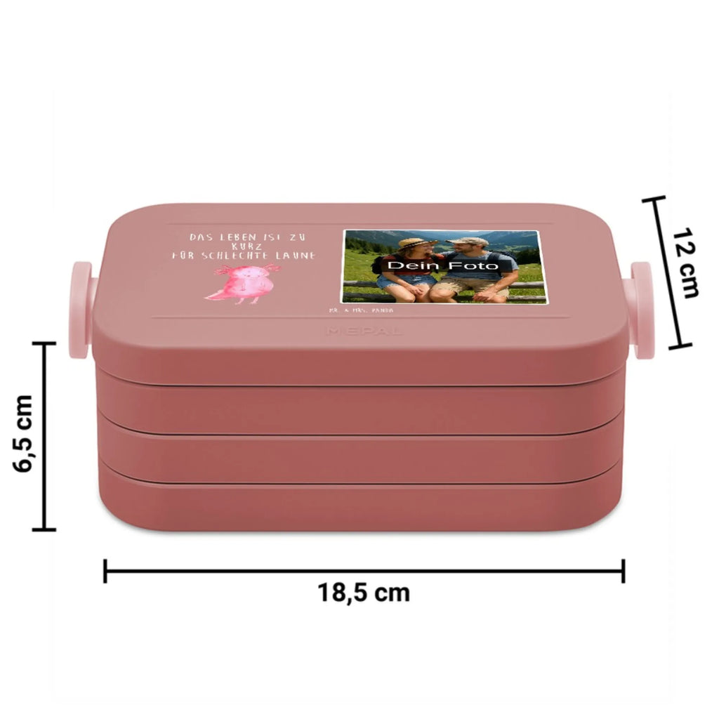 MEPAL Foto Bentobox Axolotl Glücklich Foto Lunchbox, Foto Brotdose, Foto Bentobox, Axolotl, Molch, gute Laune, Axolot, Motivation, Lurch, Lurche, Schwanzlurch