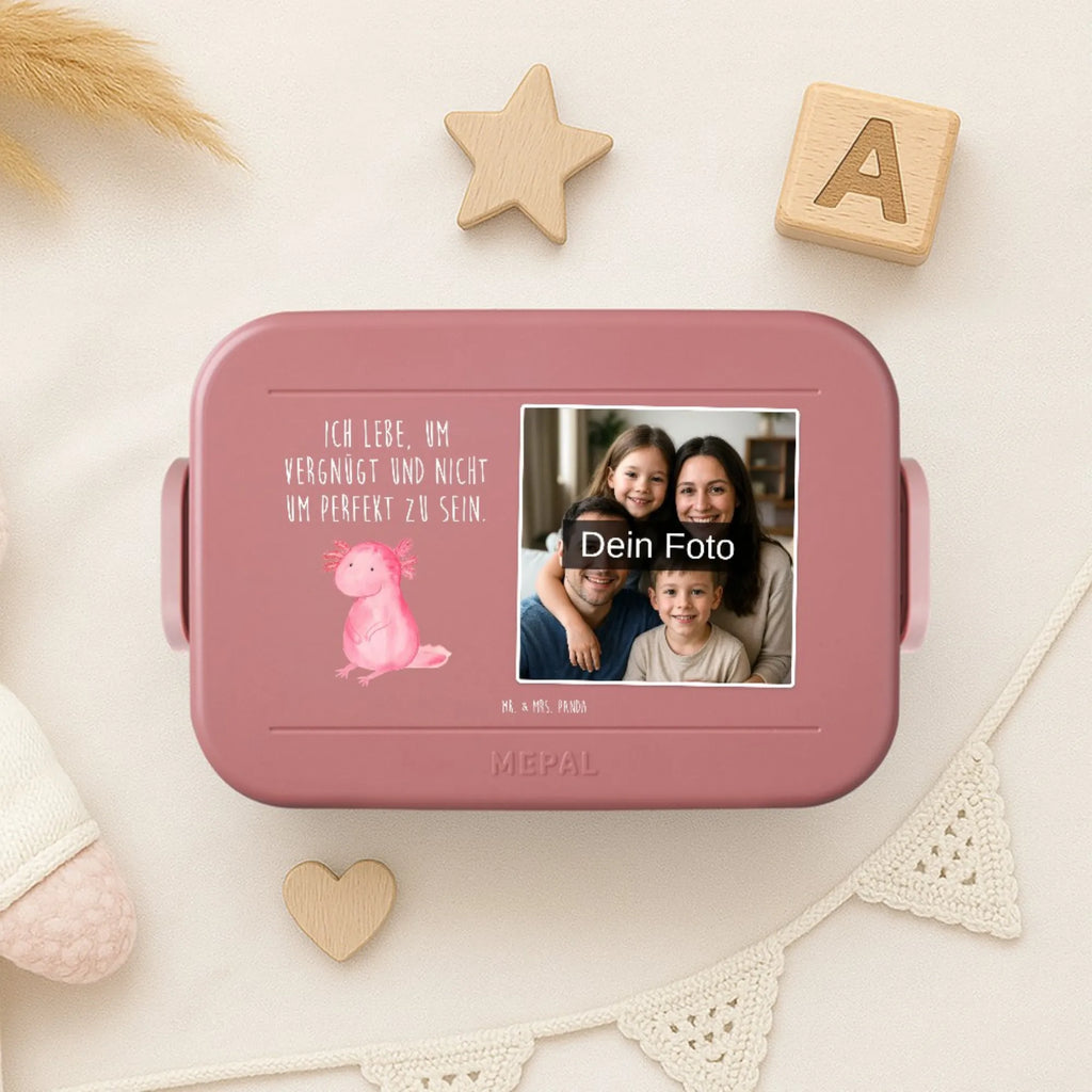 MEPAL Foto Bentobox Axolotl Niedlich Foto Brotdose, Foto Lunchbox, Foto Bentobox, Axolotl, Molch, Axolot, Lebensstil, Freundin, Weisheit, Liebe, zufrieden, fröhlich, Lebensweisheit, vergnügt