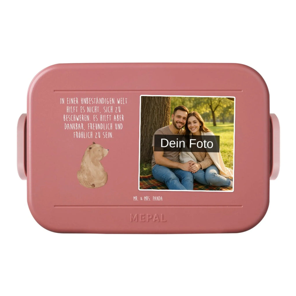 MEPAL Foto Bentobox Bär Schulterblick Foto Lunchbox, Foto Bentobox, Foto Brotdose, Bär, Teddy, Teddybär, Weltansicht, Motivation, Selbstachtung, Bären, Bärenliebe, Weisheit