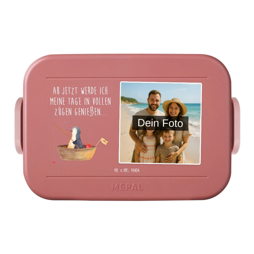 MEPAL Foto Bentobox Pinguin Angelboot Foto Lunchbox, Foto Brotdose, Foto Bentobox, Pinguin, Neuanfang, Pinguine, Angelboot, Lebenslust, genießen, Geschenkidee Liebeskummer, Neustart, Leben, Motivation, Trennung, Scheidung, Angeln, Boot