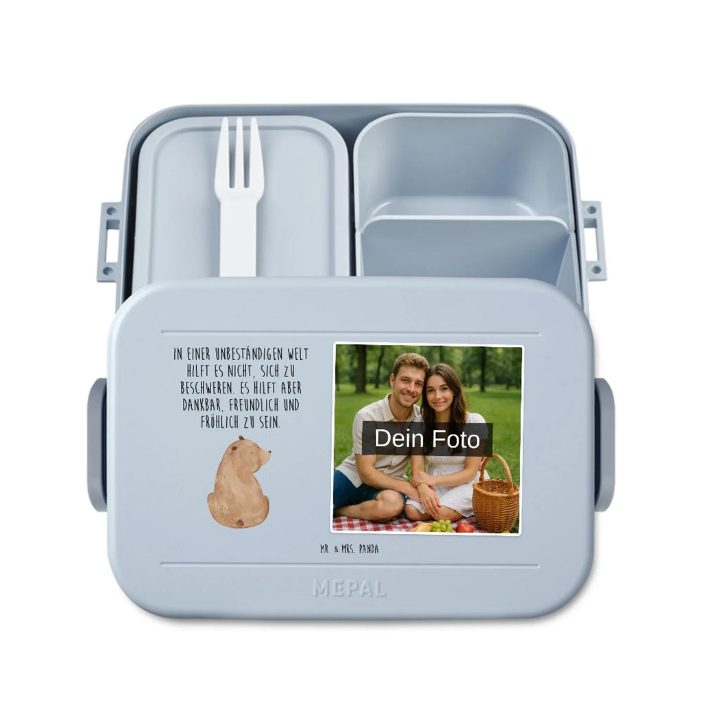 MEPAL Foto Bentobox Bär Schulterblick Foto Lunchbox, Foto Bentobox, Foto Brotdose, Bär, Teddy, Teddybär, Weltansicht, Motivation, Selbstachtung, Bären, Bärenliebe, Weisheit