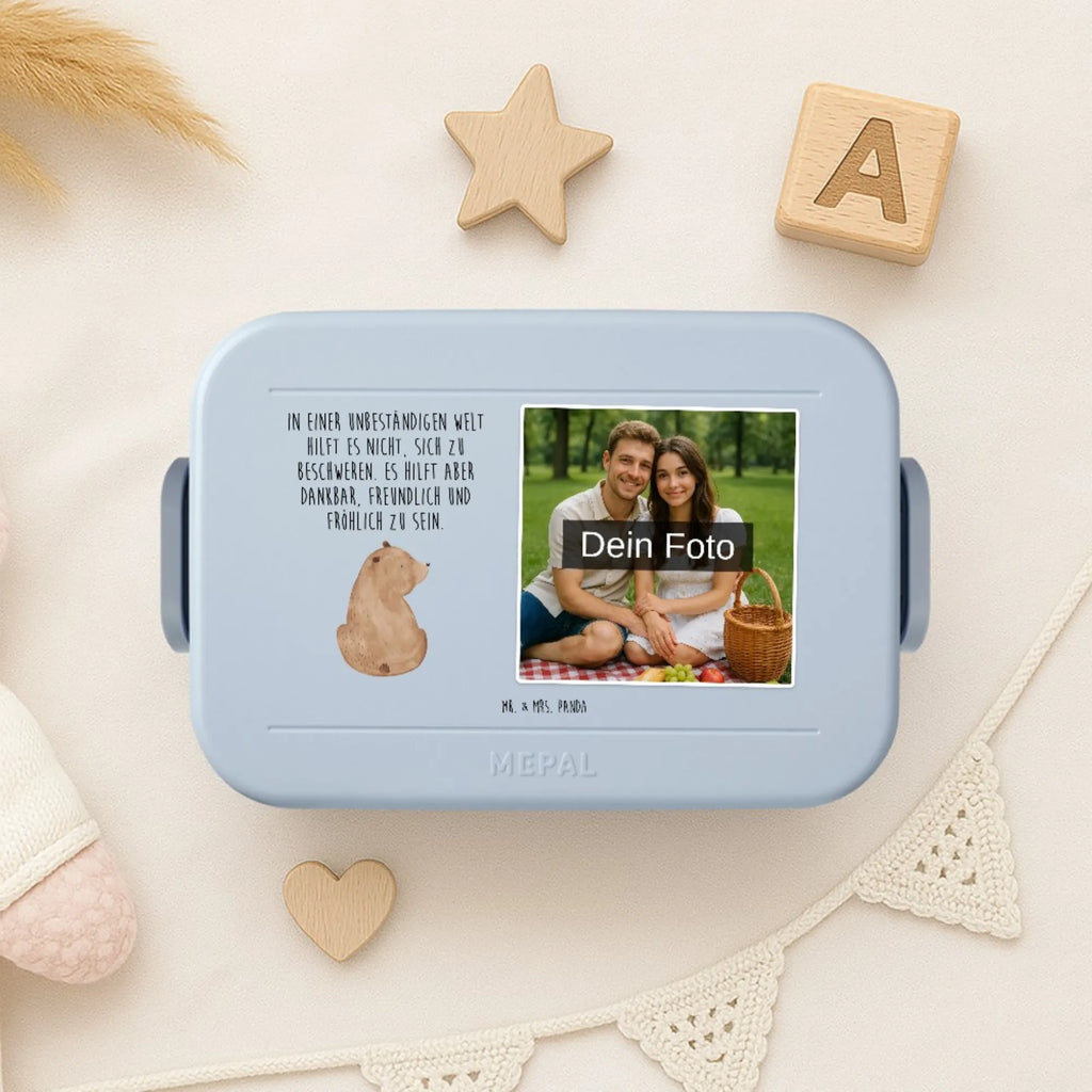 MEPAL Foto Bentobox Bär Schulterblick Foto Lunchbox, Foto Bentobox, Foto Brotdose, Bär, Teddy, Teddybär, Weltansicht, Motivation, Selbstachtung, Bären, Bärenliebe, Weisheit