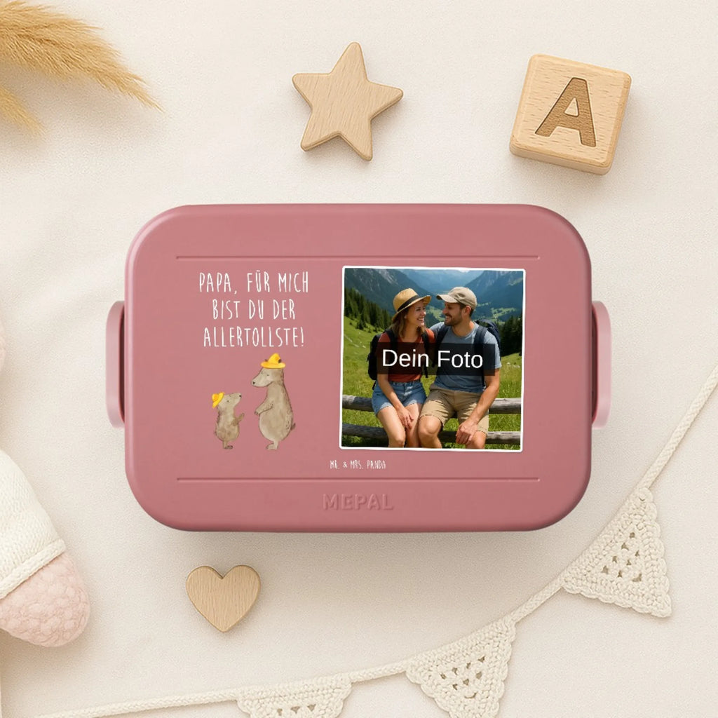 MEPAL Foto Bentobox Bären mit Hut Foto Lunchbox, Foto Brotdose, Foto Bentobox, Familie, Vatertag, Muttertag, Bruder, Schwester, Mama, Papa, Oma, Opa, Vater, Bären, Daddy, Kinder, Vorbild, Sohn, Lieblingsmensch, Söhne, Dad, Kind, Vater-Sohn, Family, Paps, Papi, Bär