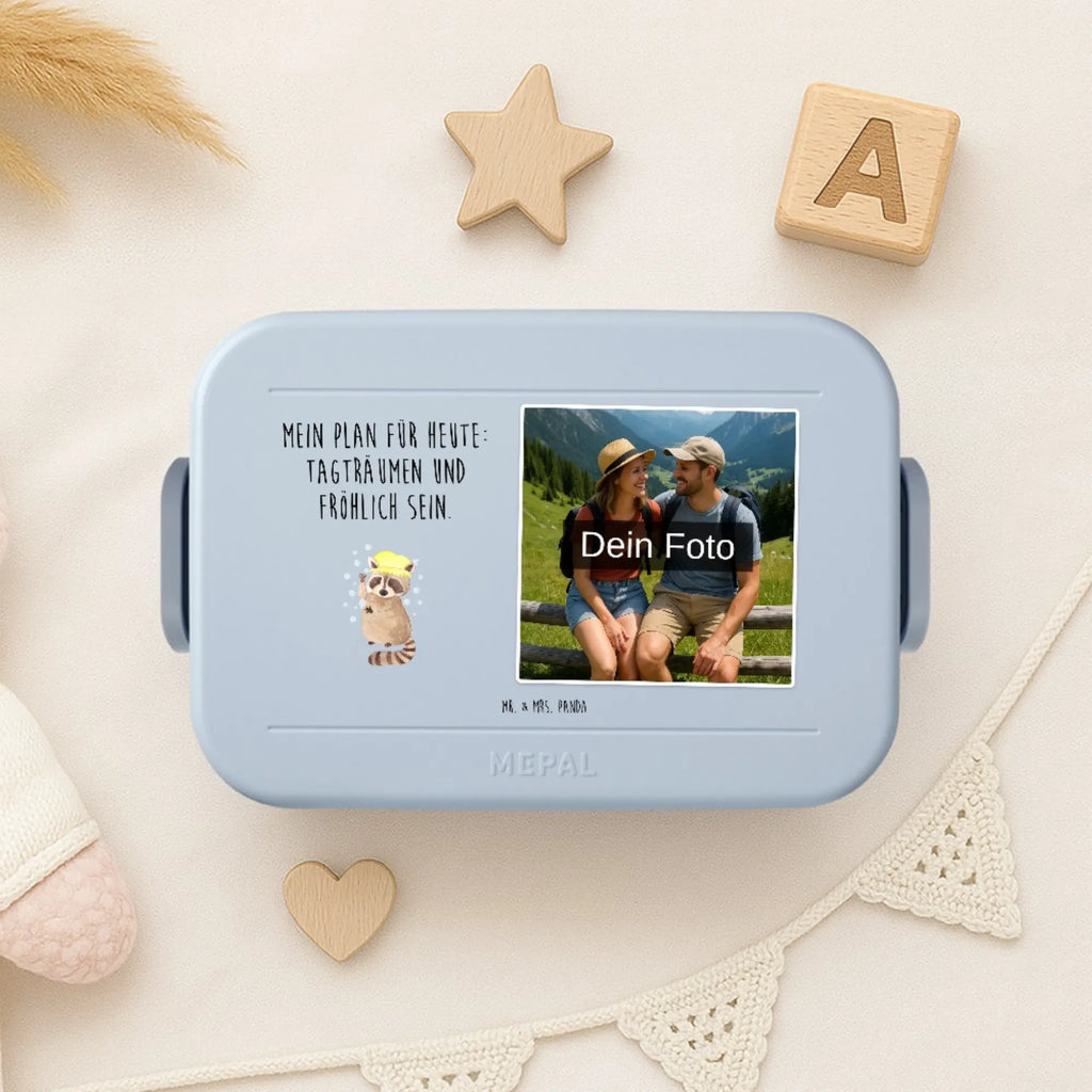 MEPAL Foto Bentobox Waschbär Foto Bentobox, Foto Brotdose, Foto Lunchbox, Tiermotive, Gute Laune, lustige Sprüche, Tiere, Seifenblasen, Plan, Waschbär, Tagträumen, waschen, Fröhlich