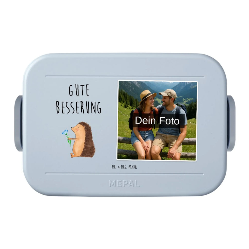 MEPAL Foto Bentobox Igel Blumen Foto Bentobox, Foto Lunchbox, Foto Brotdose, Tiermotive, Gute Laune, lustige Sprüche, Tiere, Igel, Krankenhaus, Besuch, Genesungswünsche, Gute Besserung, Krankheit, krank