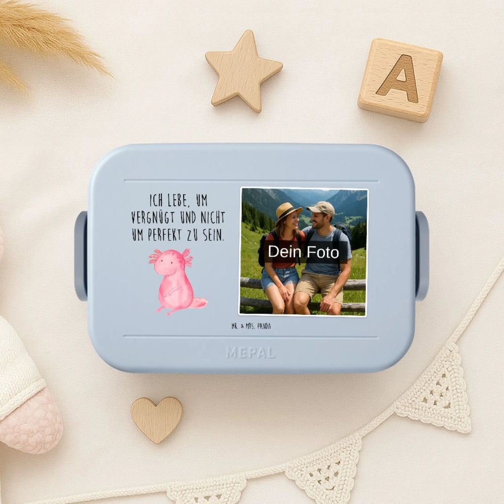 MEPAL Foto Bentobox Axolotl Niedlich Foto Brotdose, Foto Lunchbox, Foto Bentobox, Axolotl, Molch, Axolot, Lebensstil, Freundin, Weisheit, Liebe, zufrieden, fröhlich, Lebensweisheit, vergnügt