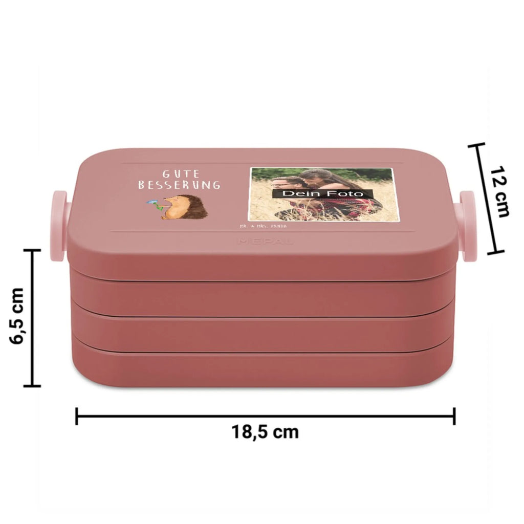 MEPAL Foto Bentobox Igel Blumen Foto Bentobox, Foto Lunchbox, Foto Brotdose, Tiermotive, Gute Laune, lustige Sprüche, Tiere, Igel, Krankenhaus, Besuch, Genesungswünsche, Gute Besserung, Krankheit, krank