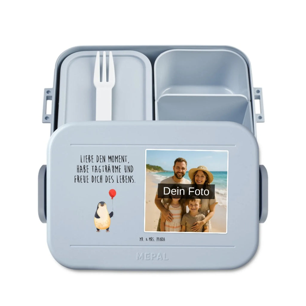 MEPAL Foto Bentobox Pinguin Luftballon Foto Lunchbox, Foto Bentobox, Foto Brotdose, Pinguin, neues Leben, beste Freundin, Luftballon, Glück, Lebenslust, Motivation, Pinguine, Geschenkidee, Liebe, Tagträume, Geschenk Freundin, Neustart
