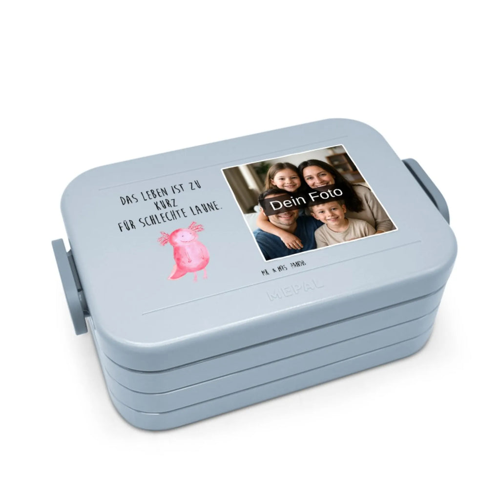 MEPAL Foto Bentobox Axolotl Glücklich Foto Lunchbox, Foto Brotdose, Foto Bentobox, Axolotl, Molch, gute Laune, Axolot, Motivation, Lurch, Lurche, Schwanzlurch