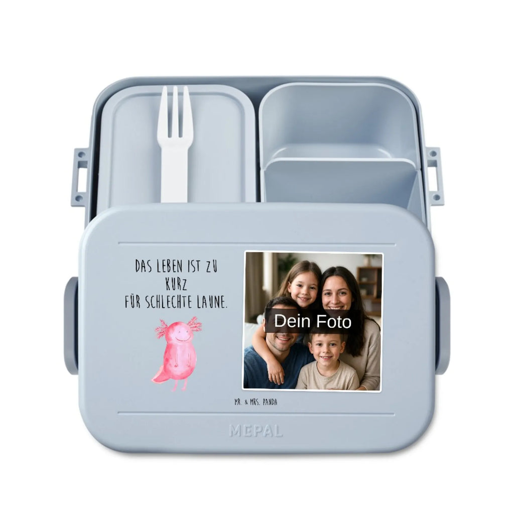 MEPAL Foto Bentobox Axolotl Glücklich Foto Lunchbox, Foto Brotdose, Foto Bentobox, Axolotl, Molch, gute Laune, Axolot, Motivation, Lurch, Lurche, Schwanzlurch