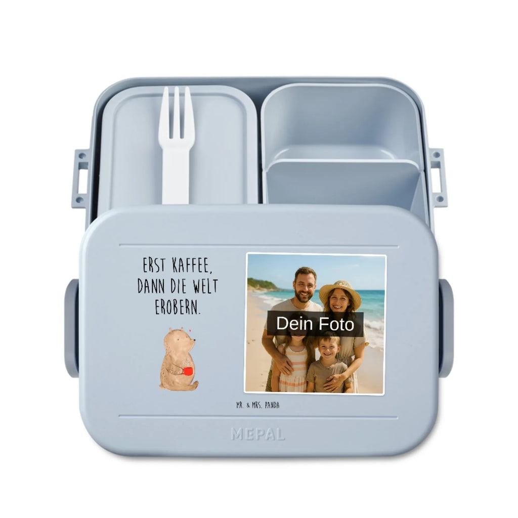 MEPAL Foto Bentobox Bär Kaffee Foto Lunchbox, Foto Brotdose, Foto Bentobox, Bär, Teddy, Teddybär, Motivation, Bären, Morgenroutine, Welt erobern, Welt retten, guten Morgen, Kaffee, Coffee