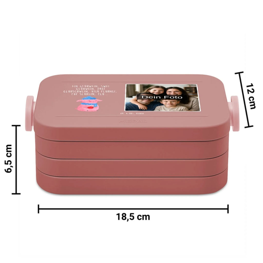 MEPAL Foto Bentobox Schweinchen Glühwein Foto Lunchbox, Foto Brotdose, Foto Bentobox, Winter, Weihnachten, Weihnachtsdeko, Nikolaus, Advent, Heiligabend, Wintermotiv, Spruch, Weihnachtsmarkt, Glühwein, Betrunken