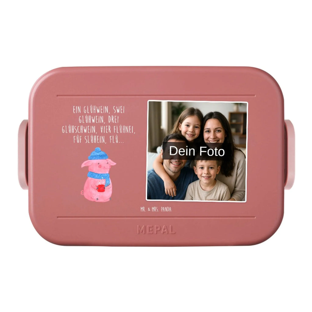 MEPAL Foto Bentobox Schweinchen Glühwein Foto Lunchbox, Foto Brotdose, Foto Bentobox, Winter, Weihnachten, Weihnachtsdeko, Nikolaus, Advent, Heiligabend, Wintermotiv, Spruch, Weihnachtsmarkt, Glühwein, Betrunken
