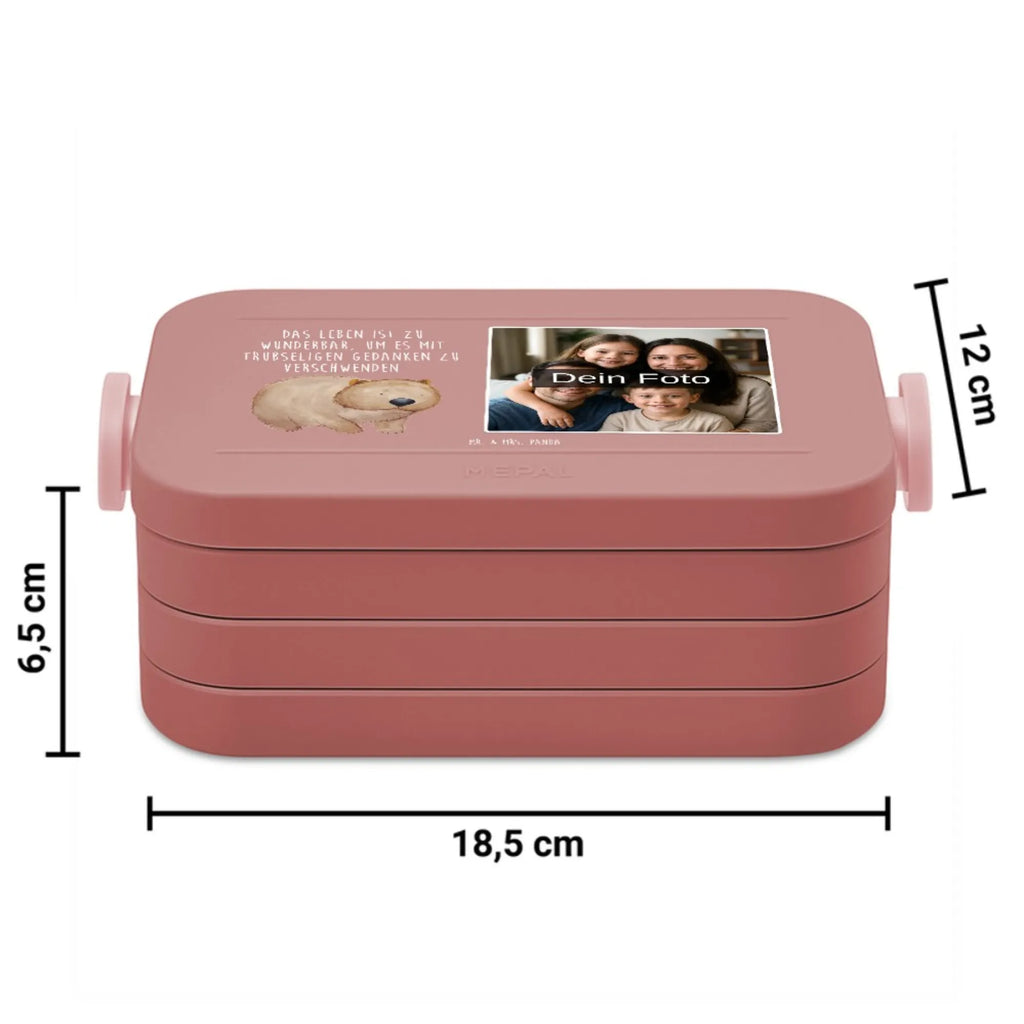 MEPAL Foto Bentobox Wombat Foto Bentobox, Foto Lunchbox, Foto Brotdose, Tiermotive, Gute Laune, lustige Sprüche, Tiere, Motivation, Das Leben ist schön, Wombat, Spruch, Australien