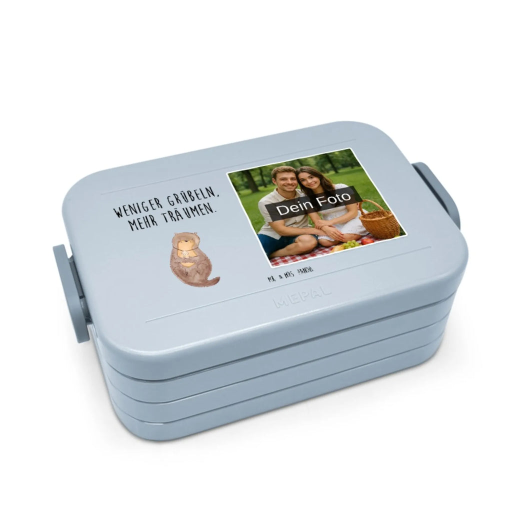 MEPAL Foto Bentobox Otter Muschel Foto Lunchbox, Foto Bentobox, Foto Brotdose, Otter, Fischotter, Seeotter, Otterliebe, Tagträumen, Motivation, träumen, grübeln, Büro