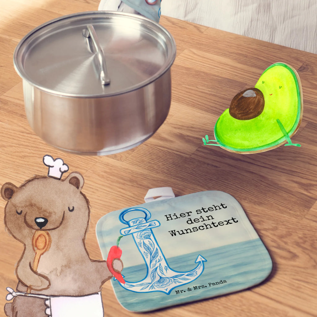 Personalisierte Topflappen Anker Blau Design Topflappen mit Namen, Personalisierter Ofenhandschuh, Namensaufdruck, Topflappen personalisiert, Personalisierte Topfuntersetzer, Topflappen Set personalisiert, Tiermotive, Gute Laune, lustige Sprüche, Tiere