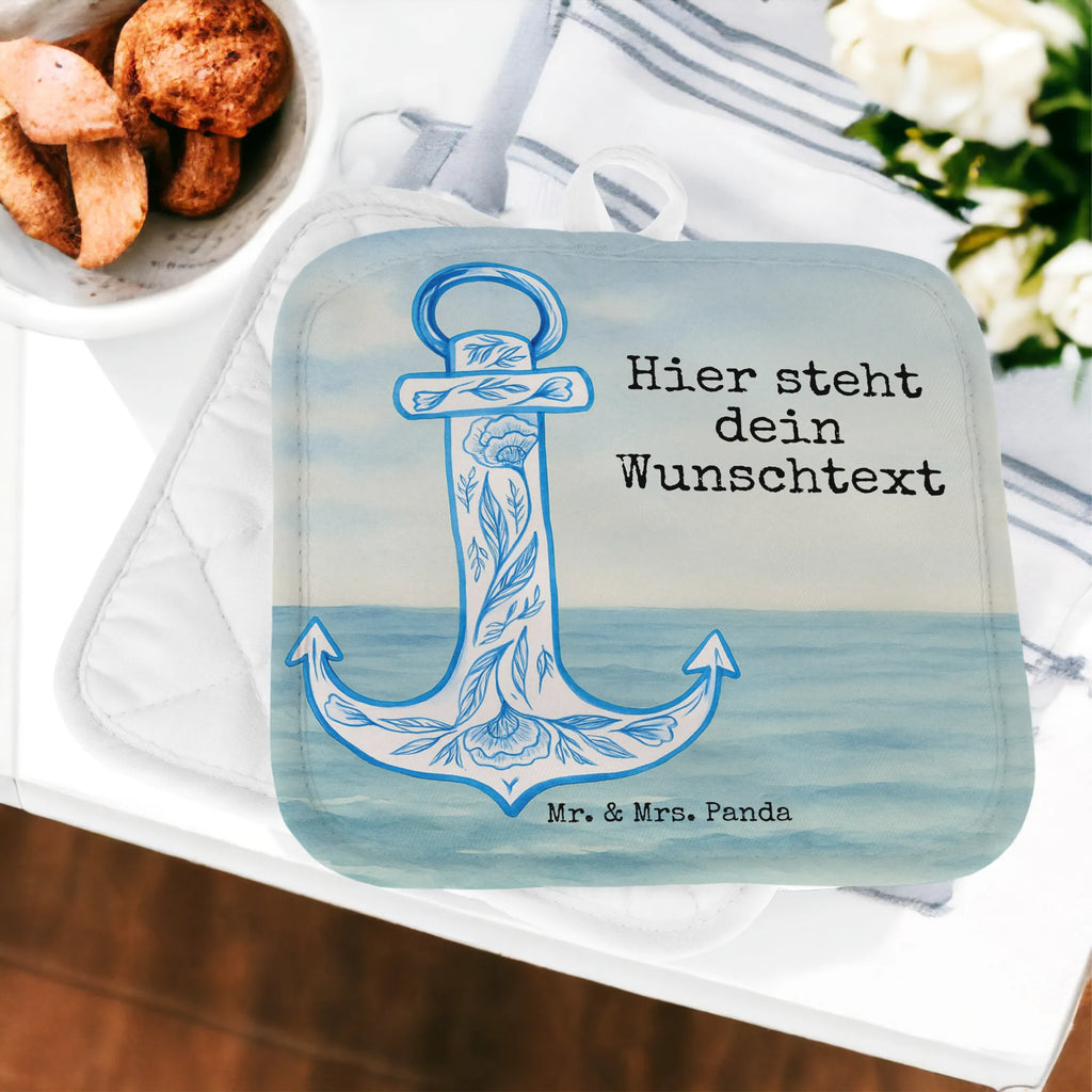 Personalisierte Topflappen Anker Blau Design Topflappen mit Namen, Personalisierter Ofenhandschuh, Namensaufdruck, Topflappen personalisiert, Personalisierte Topfuntersetzer, Topflappen Set personalisiert, Tiermotive, Gute Laune, lustige Sprüche, Tiere