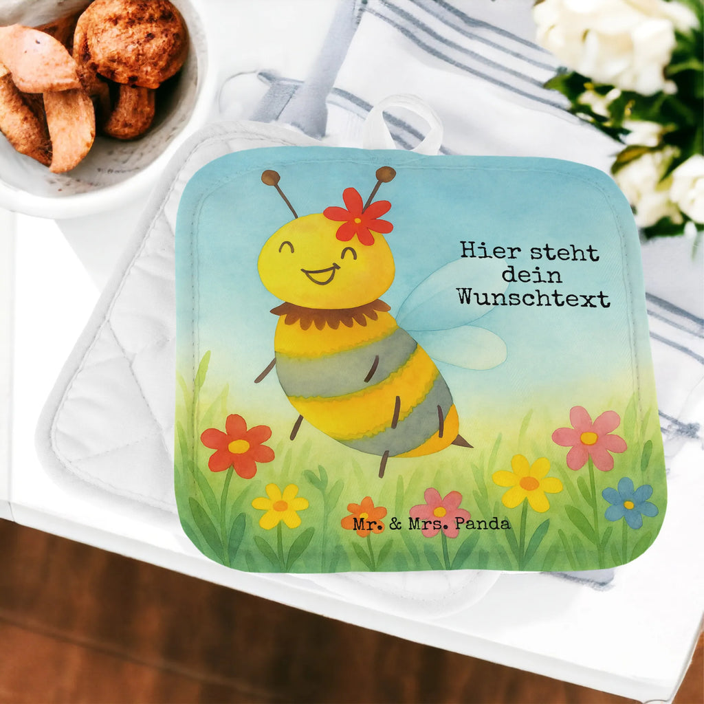 Personalisierte Topflappen Biene Blume Design Personalisierte Topfuntersetzer, Namensaufdruck, Topflappen personalisiert, Personalisierter Ofenhandschuh, Topflappen Set personalisiert, Topflappen mit Namen, Biene, Wespe, Hummel