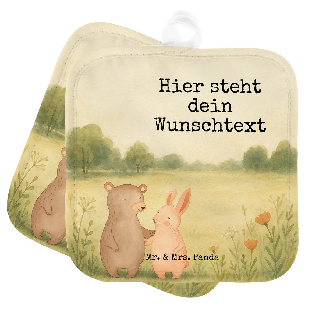 Personalisierte Topflappen Bär und Hase Umarmen Design Personalisierter Ofenhandschuh, Topflappen Set personalisiert, Namensaufdruck, Personalisierte Topfuntersetzer, Topflappen personalisiert, Topflappen mit Namen, Liebe, Partner, Freund, Freundin, Ehemann, Ehefrau, Heiraten, Verlobung, Heiratsantrag, Liebesgeschenk, Jahrestag, Hocheitstag, Bär, Hase, best friends, bester Freund, Freunde, Bärchen