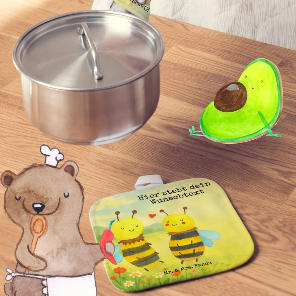 Personalisierte Topflappen Biene Verliebt Design Topflappen mit Namen, Topflappen Set personalisiert, Namensaufdruck, Personalisierte Topfuntersetzer, Topflappen personalisiert, Personalisierter Ofenhandschuh, Biene, Wespe, Hummel