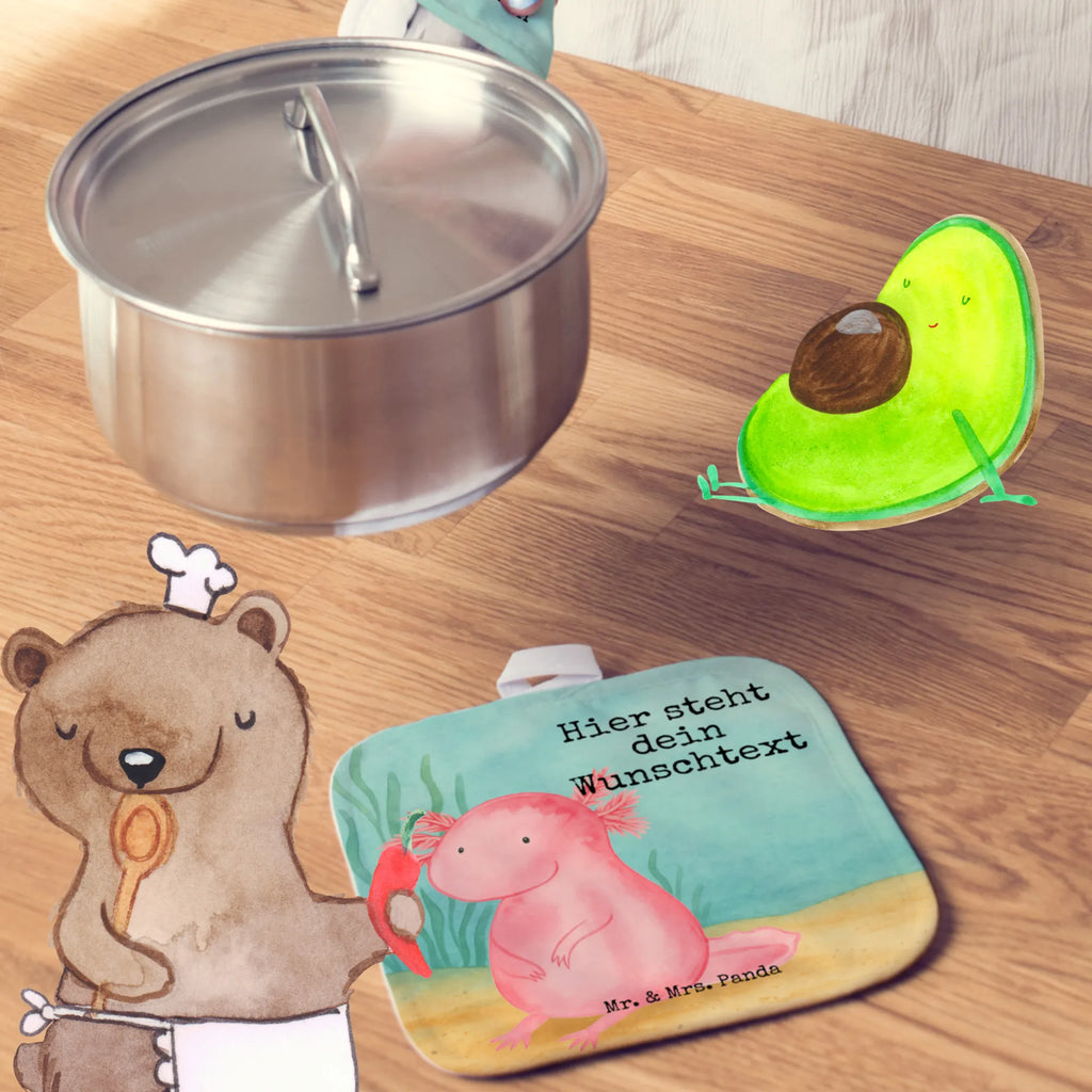 Personalisierte Topflappen Axolotl Niedlich Design Personalisierter Ofenhandschuh, Topflappen Set personalisiert, Namensaufdruck, Topflappen mit Namen, Topflappen personalisiert, Personalisierte Topfuntersetzer, Axolotl, Molch, Lebensstil, Lebensweisheit, fröhlich, zufrieden, Weisheit, vergnügt, Liebe, Axolot, Freundin