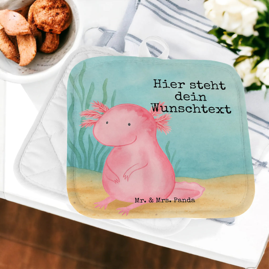 Personalisierte Topflappen Axolotl Niedlich Design Personalisierter Ofenhandschuh, Topflappen Set personalisiert, Namensaufdruck, Topflappen mit Namen, Topflappen personalisiert, Personalisierte Topfuntersetzer, Axolotl, Molch, Lebensstil, Lebensweisheit, fröhlich, zufrieden, Weisheit, vergnügt, Liebe, Axolot, Freundin