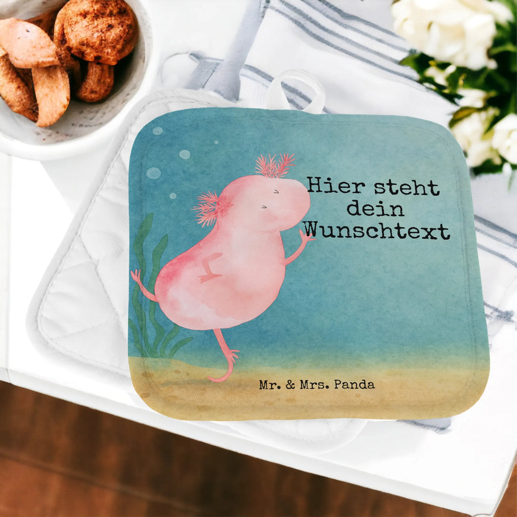 Personalisierte Topflappen Axolotl Tanzen Design Namensaufdruck, Personalisierte Topfuntersetzer, Topflappen Set personalisiert, Topflappen mit Namen, Personalisierter Ofenhandschuh, Topflappen personalisiert, Axolotl, Molch, Dachschaden, Schwanzlurch, beste Freundin, Lurche, Freundin, Axolot, Sterne, verrückt, Lurch