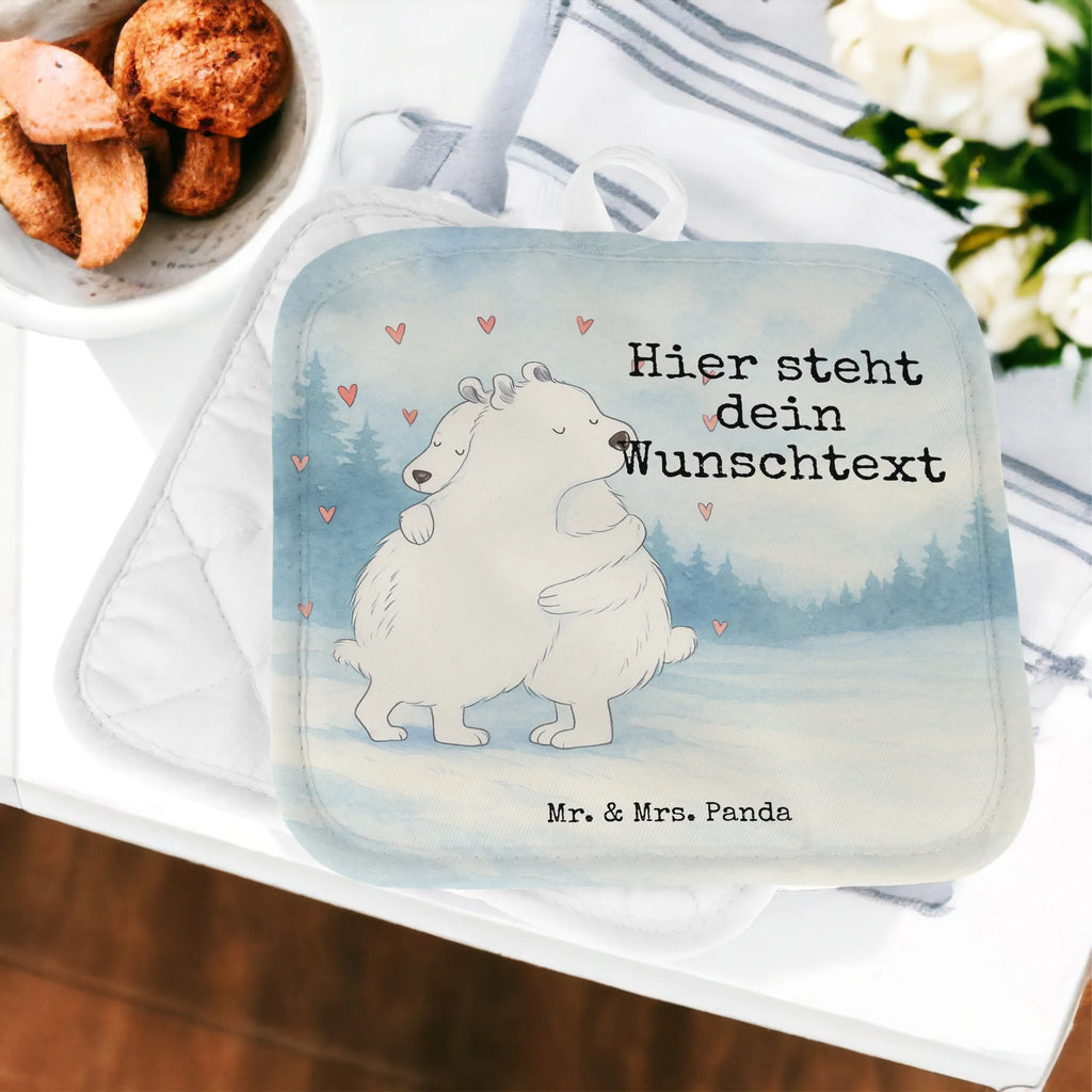 Personalisierte Topflappen Eisbär Umarmen Design Topflappen personalisiert, Topflappen Set personalisiert, Personalisierter Ofenhandschuh, Topflappen mit Namen, Personalisierte Topfuntersetzer, Namensaufdruck, Tiermotive, Gute Laune, lustige Sprüche, Tiere
