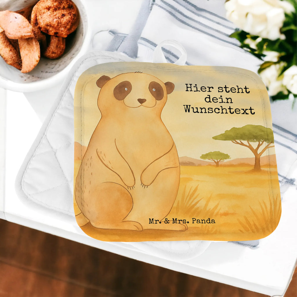 Personalisierte Topflappen Erdmännchen Design Topflappen mit Namen, Namensaufdruck, Personalisierter Ofenhandschuh, Topflappen personalisiert, Topflappen Set personalisiert, Personalisierte Topfuntersetzer, Afrika, Wildtiere, Afrikareise, Reisen, Roadtrip, Spruch, Erdmännchen, Traveling, Weltreise