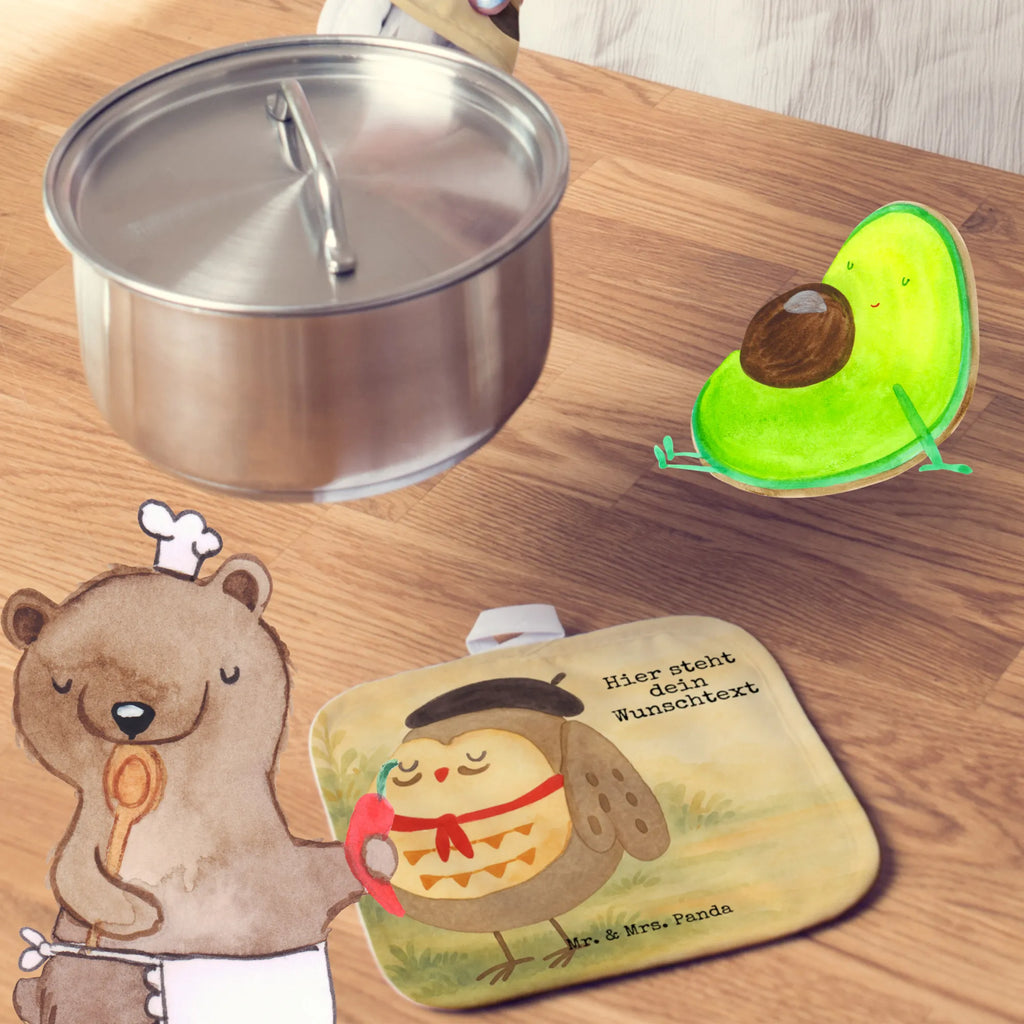 Personalisierte Topflappen Eule Frankreich Design Namensaufdruck, Topflappen mit Namen, Topflappen Set personalisiert, Personalisierte Topfuntersetzer, Personalisierter Ofenhandschuh, Topflappen personalisiert, Eule, hibou, das Leben ist schön, Eulen, Frankreich, Spruch schön, Spruch Französisch, La vie est belle, Eule Deko, Owl