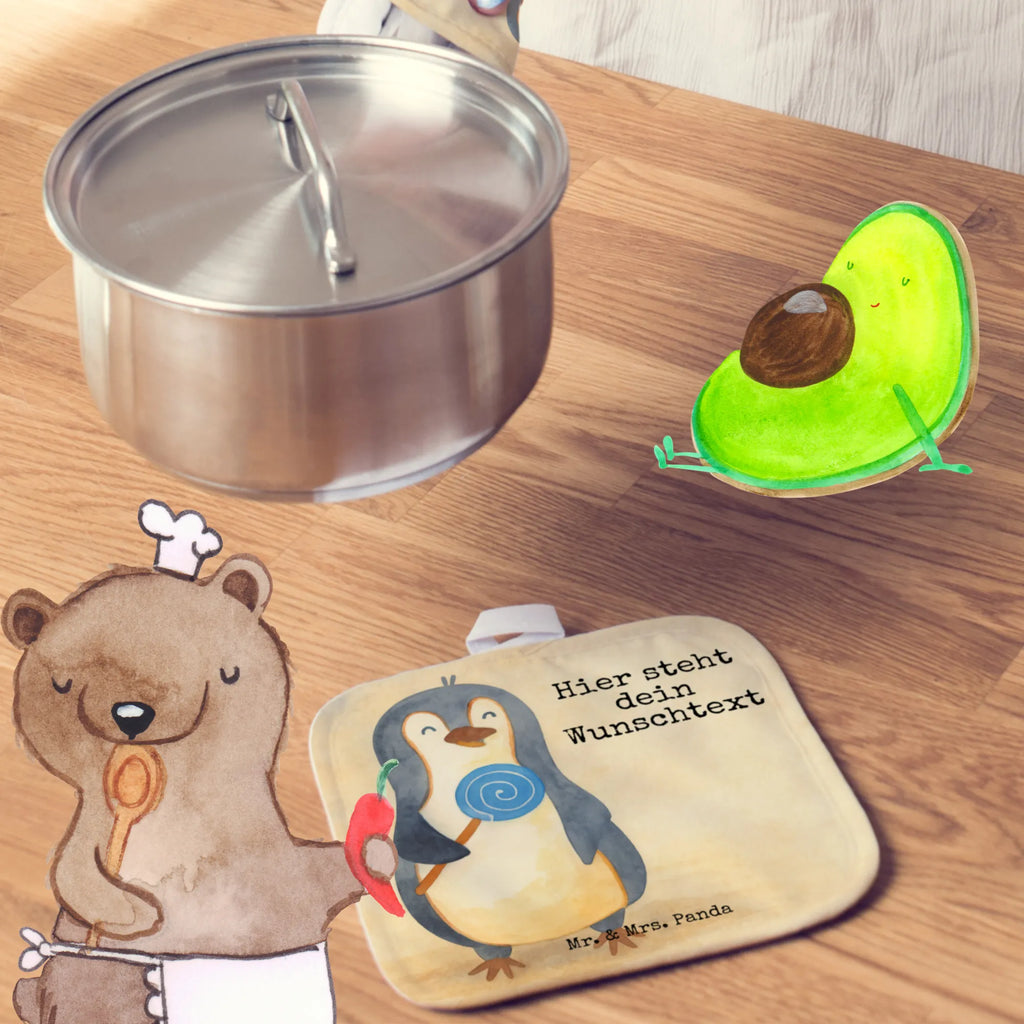 Personalisierte Topflappen Pinguin Lolli Design Personalisierter Ofenhandschuh, Namensaufdruck, Topflappen mit Namen, Personalisierte Topfuntersetzer, Topflappen Set personalisiert, Topflappen personalisiert, Pinguin, Lolli, Ganove, Blödsinn, Spruch, Gauner, Süßigkeiten, Pinguine, Rebell, Rabauke