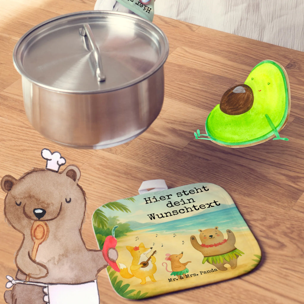 Personalisierte Topflappen Waldtiere Aloha Design Topflappen personalisiert, Personalisierte Topfuntersetzer, Personalisierter Ofenhandschuh, Topflappen Set personalisiert, Namensaufdruck, Topflappen mit Namen, Tiermotive, Gute Laune, lustige Sprüche, Tiere, Musik, Aloha, Wald, Waldtiere, Bär, Hase, Tanzen, Lachen, Leben, Igel