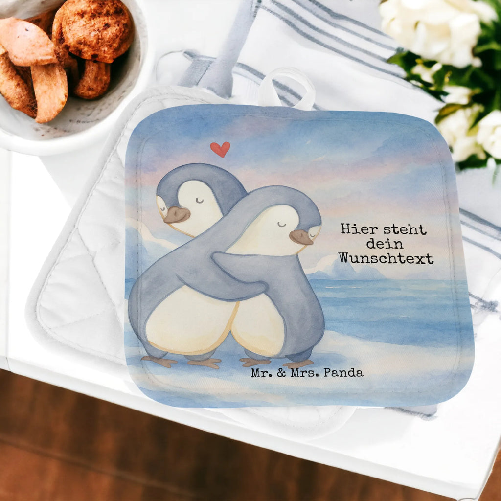 Personalisierte Topflappen Pinguine Kuscheln Design Topflappen mit Namen, Namensaufdruck, Topflappen Set personalisiert, Personalisierter Ofenhandschuh, Personalisierte Topfuntersetzer, Topflappen personalisiert, Liebe, Partner, Freund, Freundin, Ehemann, Ehefrau, Heiraten, Verlobung, Heiratsantrag, Liebesgeschenk, Jahrestag, Hocheitstag, Mitbringsel, für Männer, Geschenk für Partner, Geschenk für Frauen, Liebesbeweis, für Ehemann, Geschenk für Freundin, Hochzeitstag, Valentinstag