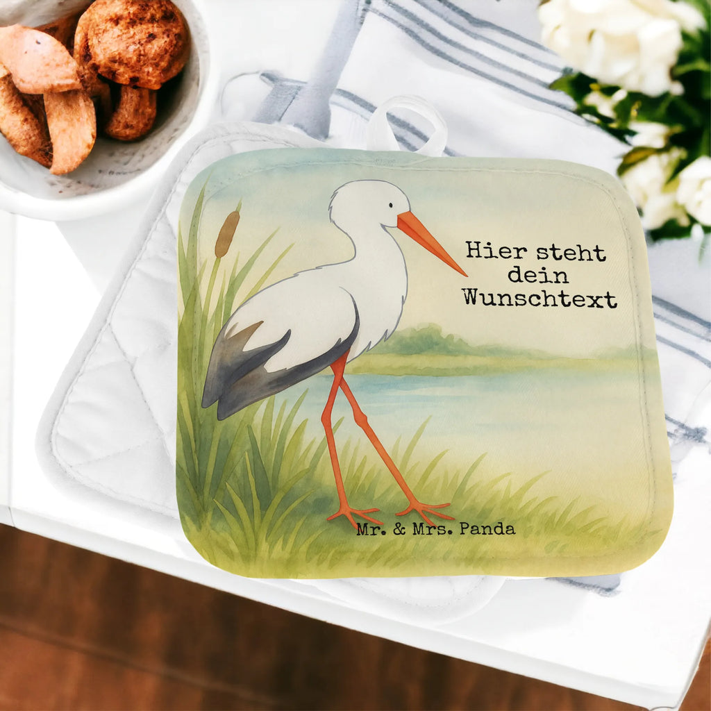 Personalisierte Topflappen Storch Design Personalisierte Topfuntersetzer, Topflappen personalisiert, Topflappen Set personalisiert, Personalisierter Ofenhandschuh, Namensaufdruck, Topflappen mit Namen, lustige Sprüche, Tiere, Tiermotive, Gute Laune, Mutter, Baby, Geburt, Babybauch, Mutter werden, Störche, Schwanger, Mütter, Storch, Schwangerschaft