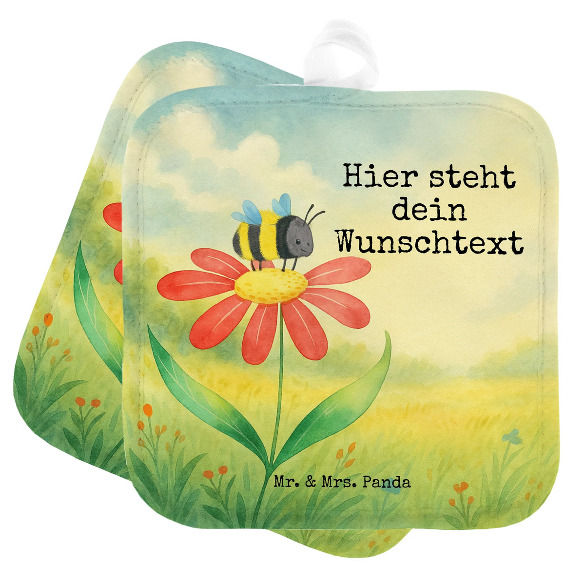 Personalised pot holder bumblebee flower Design card, gift ideas, gifts, small animals, cute, cute animal motives, hand drawn, funny sayings, good mood, special gifts, animal lover, fluffy, wasp, nature, field, flower, bumble bee, bumblebees