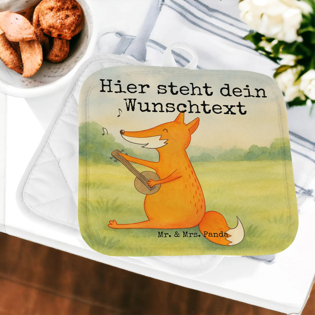 Personalisierte Topflappen Fuchs Gitarre Design Personalisierter Ofenhandschuh, Topflappen personalisiert, Namensaufdruck, Topflappen Set personalisiert, Topflappen mit Namen, Personalisierte Topfuntersetzer, Fuchs, Geschenk Musiker, Sängerin, Musik Spruch, Gitarre, Musikerin, Sänger, Füchse