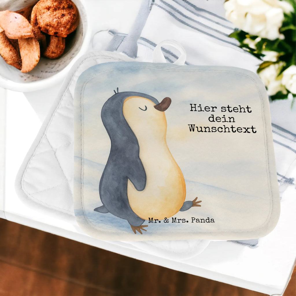 Personalisierte Topflappen Pinguin marschieren Design Namensaufdruck, Topflappen mit Namen, Topflappen Set personalisiert, Personalisierte Topfuntersetzer, Topflappen personalisiert, Personalisierter Ofenhandschuh, Pinguin, Schwester, Bruder, Langschläfer, Familie, Pinguine, Frühaufsteher