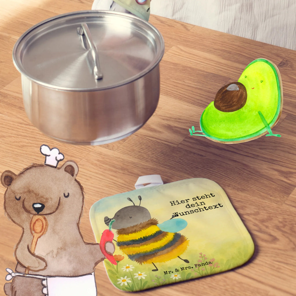 Personalisierte Topflappen Hummel flauschig Design Personalisierte Topfuntersetzer, Topflappen personalisiert, Topflappen mit Namen, Personalisierter Ofenhandschuh, Namensaufdruck, Topflappen Set personalisiert, Tiermotive, Gute Laune, lustige Sprüche, Tiere, Hummel, Flauschig, Blume, Biene, Natur