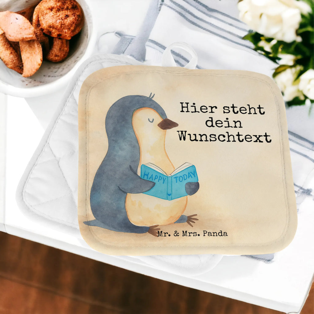 Personalisierte Topflappen Pinguin Buch Design Personalisierte Topfuntersetzer, Personalisierter Ofenhandschuh, Topflappen personalisiert, Namensaufdruck, Topflappen Set personalisiert, Topflappen mit Namen, Pinguin, Bücherwurm, Freizeit, Lesen, Urlaub, Buch, Pinguine, Faulenzen, Nichtstun, Ferien