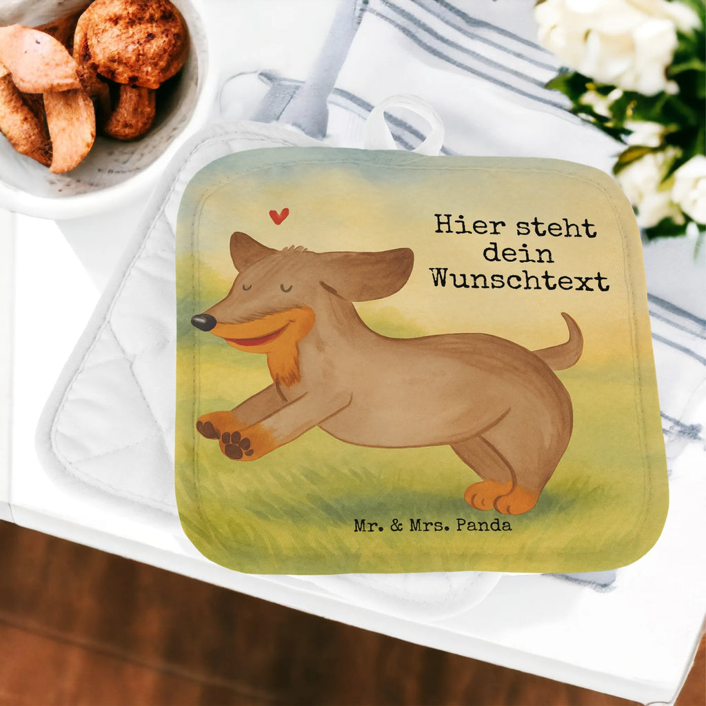 Personalisierte Topflappen Hund Dackel Design Namensaufdruck, Personalisierte Topfuntersetzer, Topflappen personalisiert, Topflappen mit Namen, Topflappen Set personalisiert, Personalisierter Ofenhandschuh, Hund, Hundemotiv, Haustier, Hunderasse, Tierliebhaber, Hundebesitzer, Sprüche, Dachshund, happy dog, Dackel, Hunde
