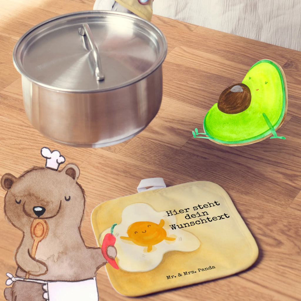 Personalisierte Topflappen Spiegelei Ei Design Topflappen Set personalisiert, Namensaufdruck, Personalisierter Ofenhandschuh, Topflappen mit Namen, Personalisierte Topfuntersetzer, Topflappen personalisiert, Tiermotive, Gute Laune, lustige Sprüche, Tiere, Tag, Liebe, Schön, Glücklich, Spiegelei, Ei