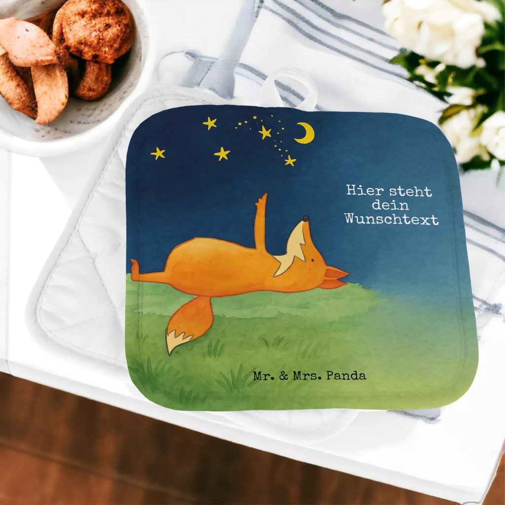 Personalisierte Topflappen Fuchs Sterne Design Topflappen mit Namen, Personalisierter Ofenhandschuh, Topflappen Set personalisiert, Personalisierte Topfuntersetzer, Namensaufdruck, Topflappen personalisiert, Fuchs, Spruch schön, tröstende Worte, Spruch positiv, Always Look on the Bright Side of Life, Füchse, Romantik