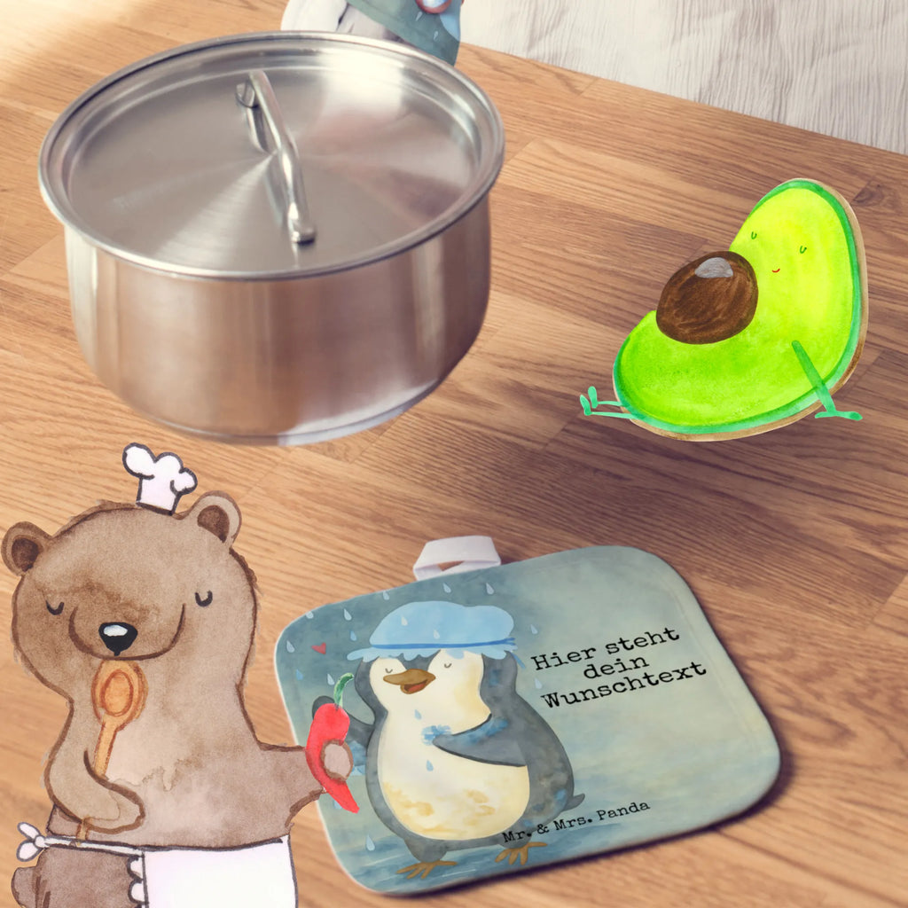 Personalisierte Topflappen Pinguin Duschen Design Topflappen personalisiert, Topflappen mit Namen, Personalisierte Topfuntersetzer, Topflappen Set personalisiert, Personalisierter Ofenhandschuh, Namensaufdruck, Pinguin, duschen, Motivation, Pinguine, Dusche, Neustart, glücklich sein, Lebensmotto, Neuanfang