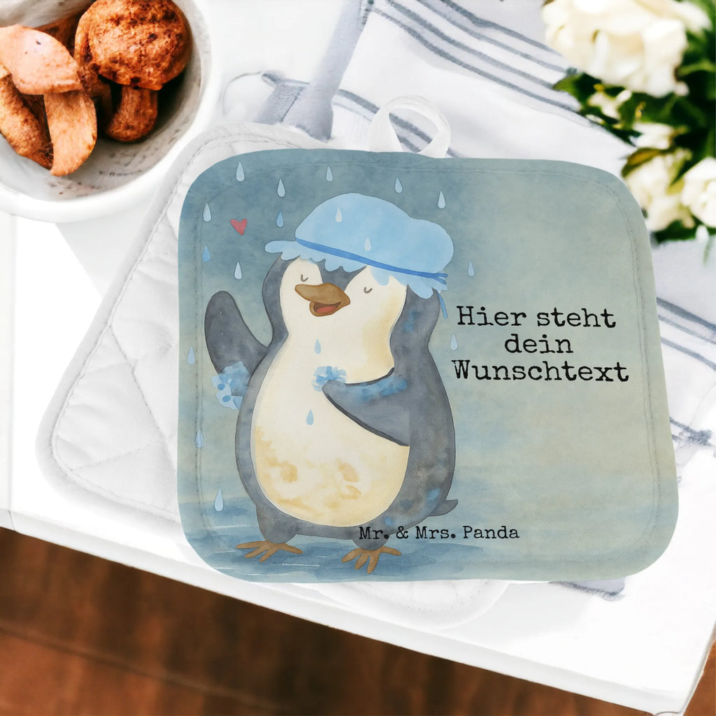Personalisierte Topflappen Pinguin Duschen Design Topflappen personalisiert, Topflappen mit Namen, Personalisierte Topfuntersetzer, Topflappen Set personalisiert, Personalisierter Ofenhandschuh, Namensaufdruck, Pinguin, duschen, Motivation, Pinguine, Dusche, Neustart, glücklich sein, Lebensmotto, Neuanfang