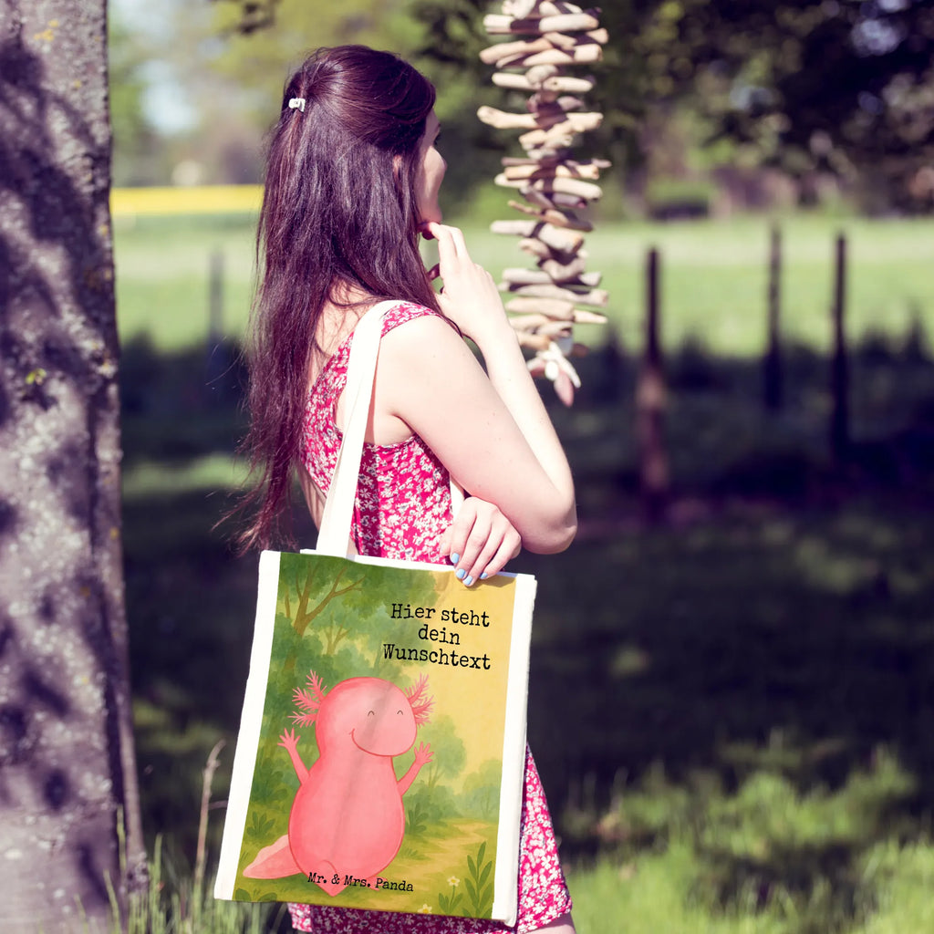 Personalisierte Tragetasche Axolotl Hurra Design Personalisierter Stoffbeutel, Personalisierte Einkaufstasche, Personalisierte Tasche, Einkaufstasche mit Namen, Stoffbeutel mit Namen, Personalisierte Jutetasche, Personalisierter Beutel, Personalisierte Beuteltasche, Personalisierte Kindergartentasche, Tragetasche mit Namen, Personalisierter Jutebeutel, Axolotl, Molch, Freude, Lurch, fröhlich, Spaß, Motivation, Axolot, Zufriedenheit, Lurche, Schwanzlurch