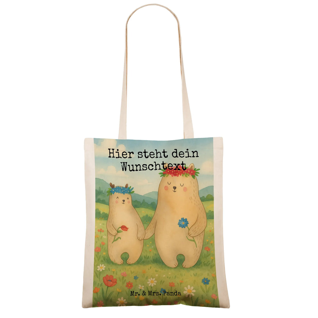 Personalisierte Tragetasche Bären mit Blumenkranz Design Stoffbeutel mit Namen, Einkaufstasche mit Namen, Personalisierte Jutetasche, Personalisierter Jutebeutel, Personalisierter Beutel, Personalisierte Beuteltasche, Personalisierte Tasche, Personalisierter Stoffbeutel, Personalisierte Einkaufstasche, Tragetasche mit Namen, Personalisierte Kindergartentasche, Familie, Vatertag, Muttertag, Bruder, Schwester, Mama, Papa, Oma, Opa, Mami, Kind, Lieblingsmama, Töchter, Bär, Lieblingsmensch, Tochter, Geschenk Mama. Muttertag, Kinder, Vorbild, Bären, Mutti, beste Mutter, Mutter, weltbeste Mama, Family