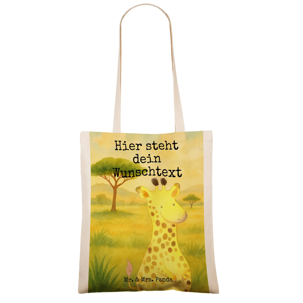 Personalisierte Tragetasche Giraffe Zufrieden Design Personalisierte Beuteltasche, Personalisierter Beutel, Personalisierte Einkaufstasche, Tragetasche mit Namen, Personalisierte Jutetasche, Personalisierter Jutebeutel, Personalisierte Kindergartentasche, Personalisierter Stoffbeutel, Stoffbeutel mit Namen, Personalisierte Tasche, Einkaufstasche mit Namen, Afrika, Wildtiere, Giraffe, Abenteuer, Glück, Zufrieden