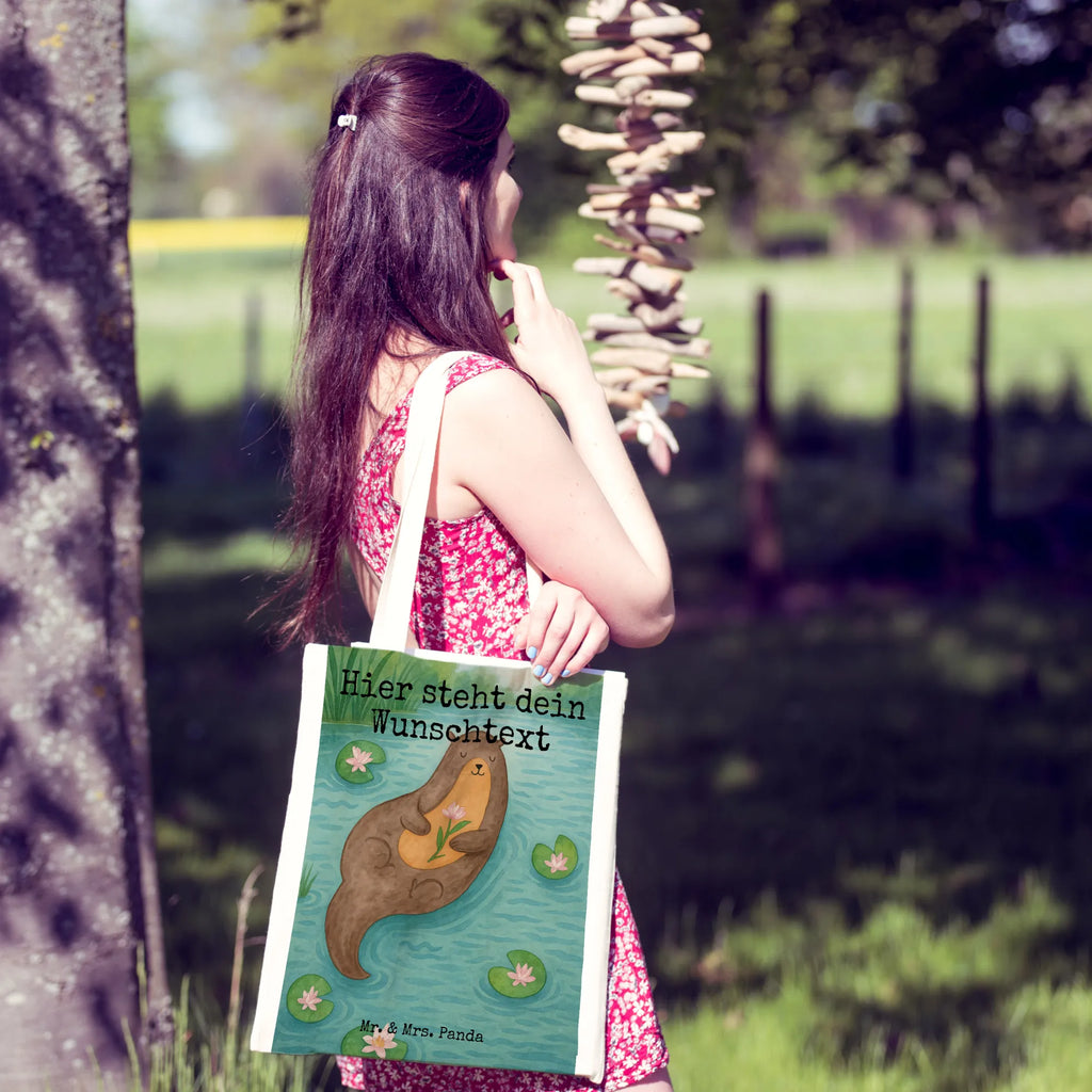Personalisierte Tragetasche Otter Seerose Design Personalisierte Kindergartentasche, Personalisierte Jutetasche, Tragetasche mit Namen, Personalisierter Beutel, Personalisierter Stoffbeutel, Personalisierter Jutebeutel, Stoffbeutel mit Namen, Personalisierte Beuteltasche, Einkaufstasche mit Namen, Personalisierte Tasche, Personalisierte Einkaufstasche, Otter, Fischotter, Seeotter, Otter Seeotter See Otter