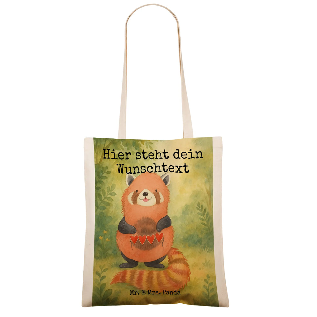 Personalisierte Tragetasche Roter Panda Design Personalisierte Beuteltasche, Personalisierter Stoffbeutel, Personalisierte Einkaufstasche, Einkaufstasche mit Namen, Personalisierte Kindergartentasche, Personalisierter Beutel, Personalisierter Jutebeutel, Tragetasche mit Namen, Personalisierte Jutetasche, Stoffbeutel mit Namen, Personalisierte Tasche, Tiermotive, Gute Laune, lustige Sprüche, Tiere, Liebe, Panda, Rot, Lieblingsmensch, Herz, Liebling